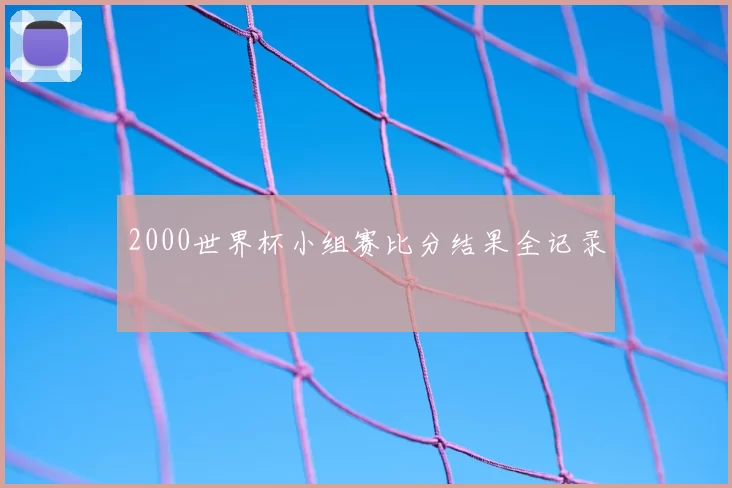 2000世界杯小组赛比分结果全记录
